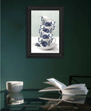 Tea Tower Blue 2 Black Framed Print Kitchen Wall Art - Homeroots - Flyclothing LLC