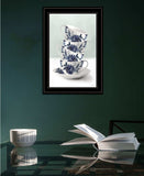 Tea Tower Blue 3 Black Framed Print Kitchen Wall Art - Homeroots - Flyclothing LLC