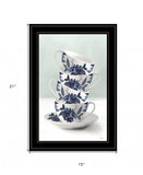 Tea Tower Blue 3 Black Framed Print Kitchen Wall Art - Homeroots - Flyclothing LLC