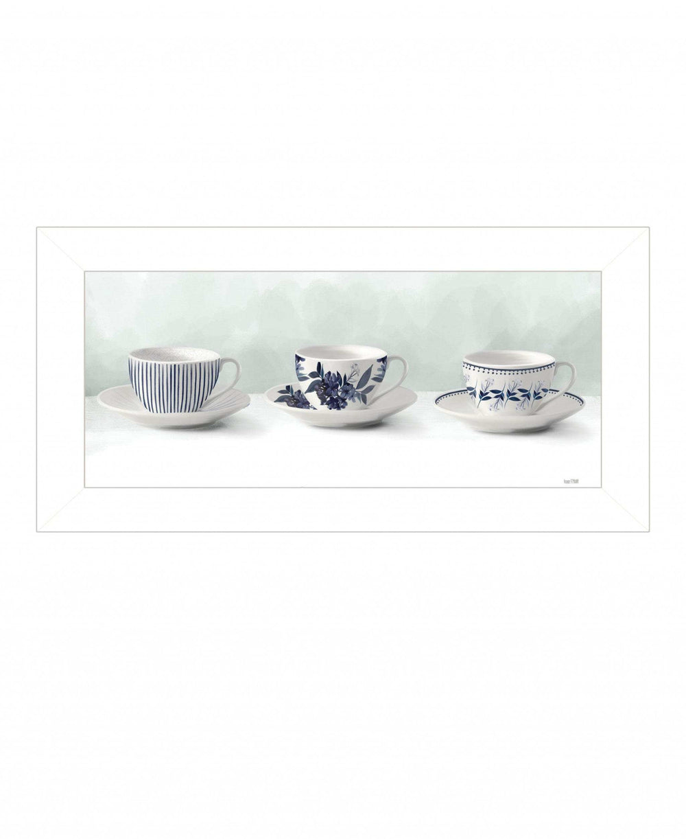 Cups and Saucers 1 White Framed Print Wall Art - Homeroots - Flyclothing LLC