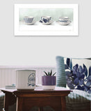 Cups and Saucers 1 White Framed Print Wall Art - Homeroots - Flyclothing LLC