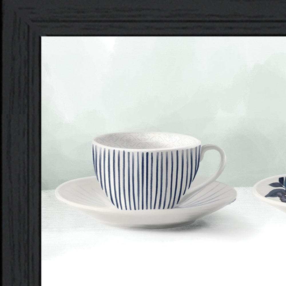 Cups and Saucers 2 Black Framed Print Wall Art - Homeroots - Flyclothing LLC