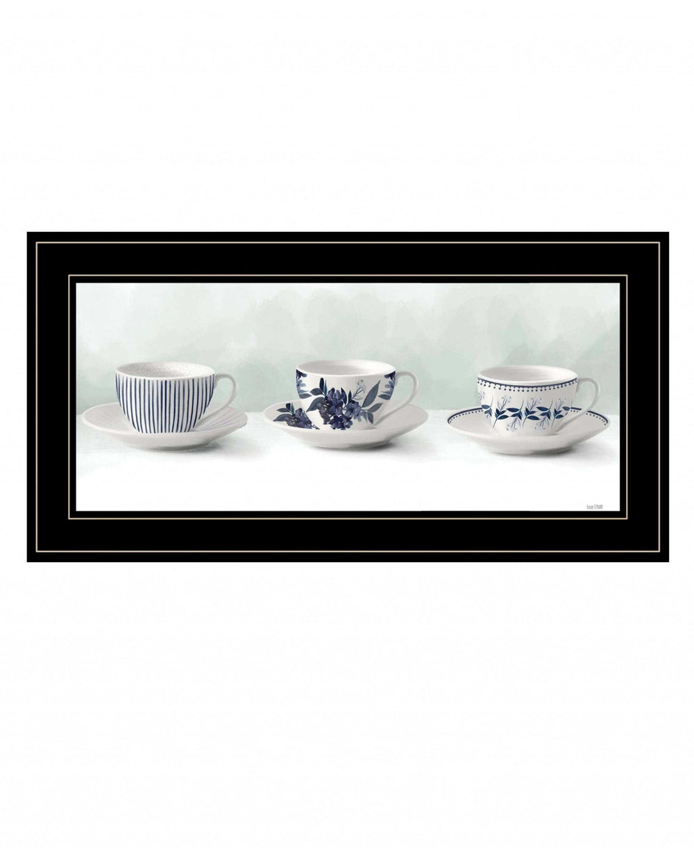 Cups and Saucers 3 Black Framed Print Wall Art - Homeroots - Flyclothing LLC