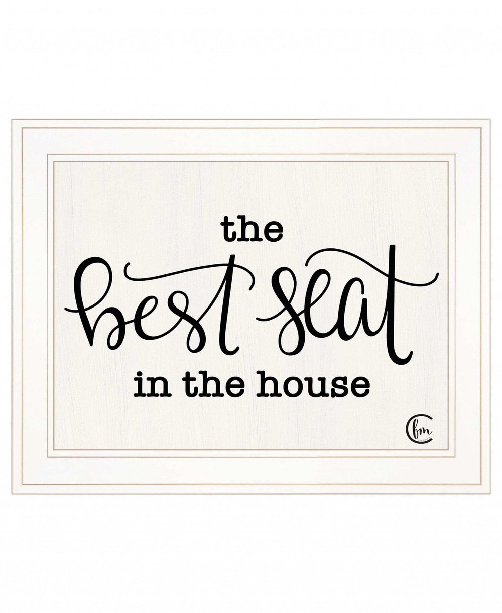 The Best Seat in the House 1 White Framed Print Bathroom Wall Art - Homeroots - Flyclothing LLC