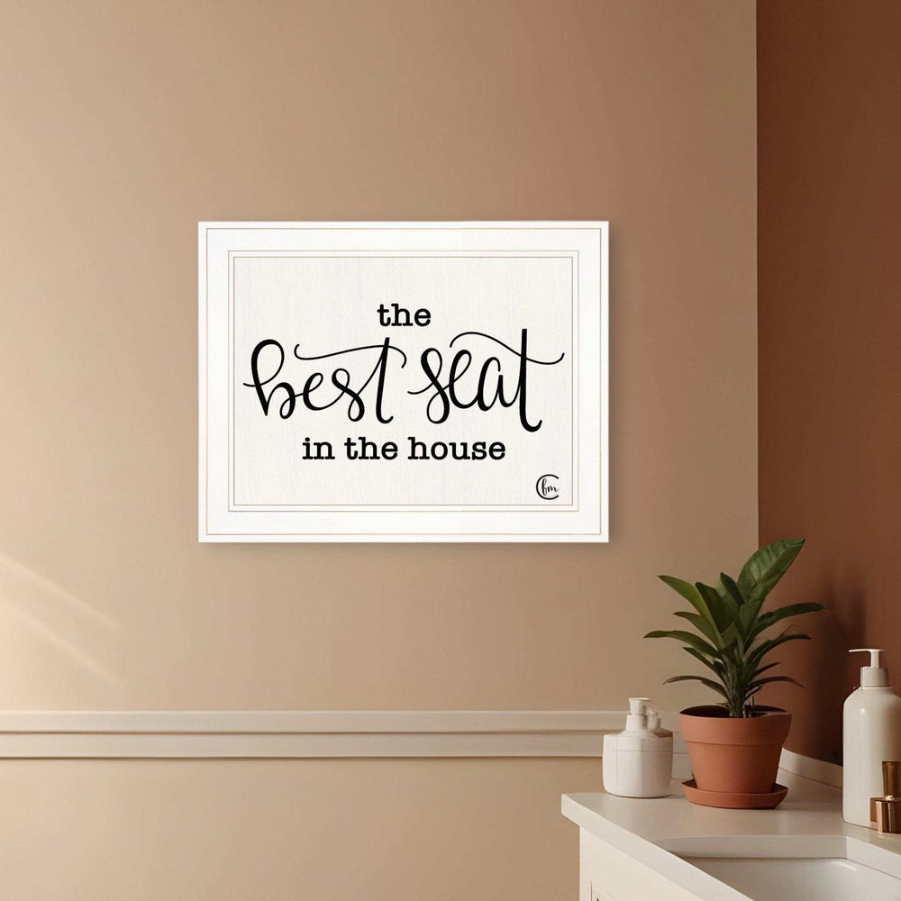 The Best Seat in the House 1 White Framed Print Bathroom Wall Art - Homeroots - Flyclothing LLC