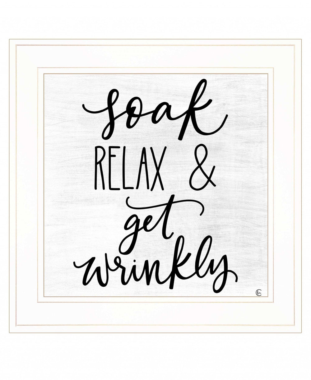 Lets Get Wrinkly 1 White Framed Print Bathroom Wall Art - Homeroots - Flyclothing LLC