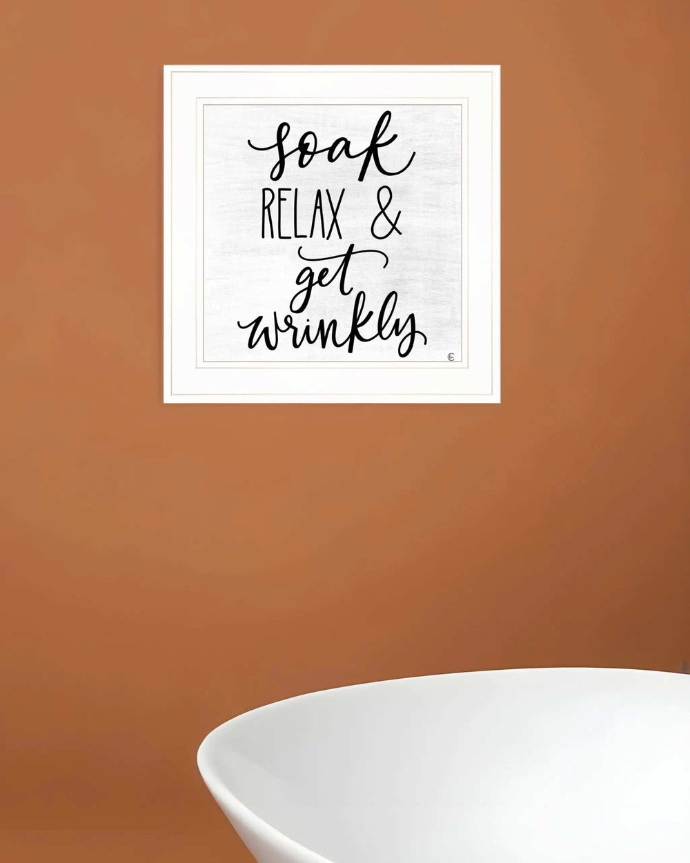 Lets Get Wrinkly 1 White Framed Print Bathroom Wall Art - Homeroots - Flyclothing LLC