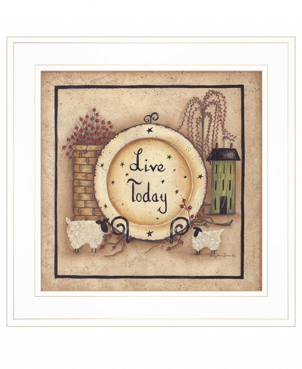 Live Today 3 White Framed Print Wall Art - Homeroots - Flyclothing LLC