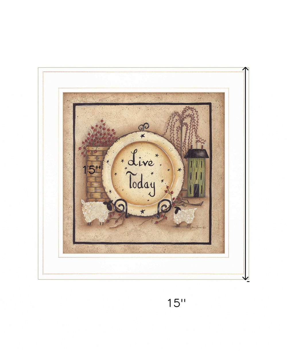 Live Today 3 White Framed Print Wall Art - Homeroots - Flyclothing LLC
