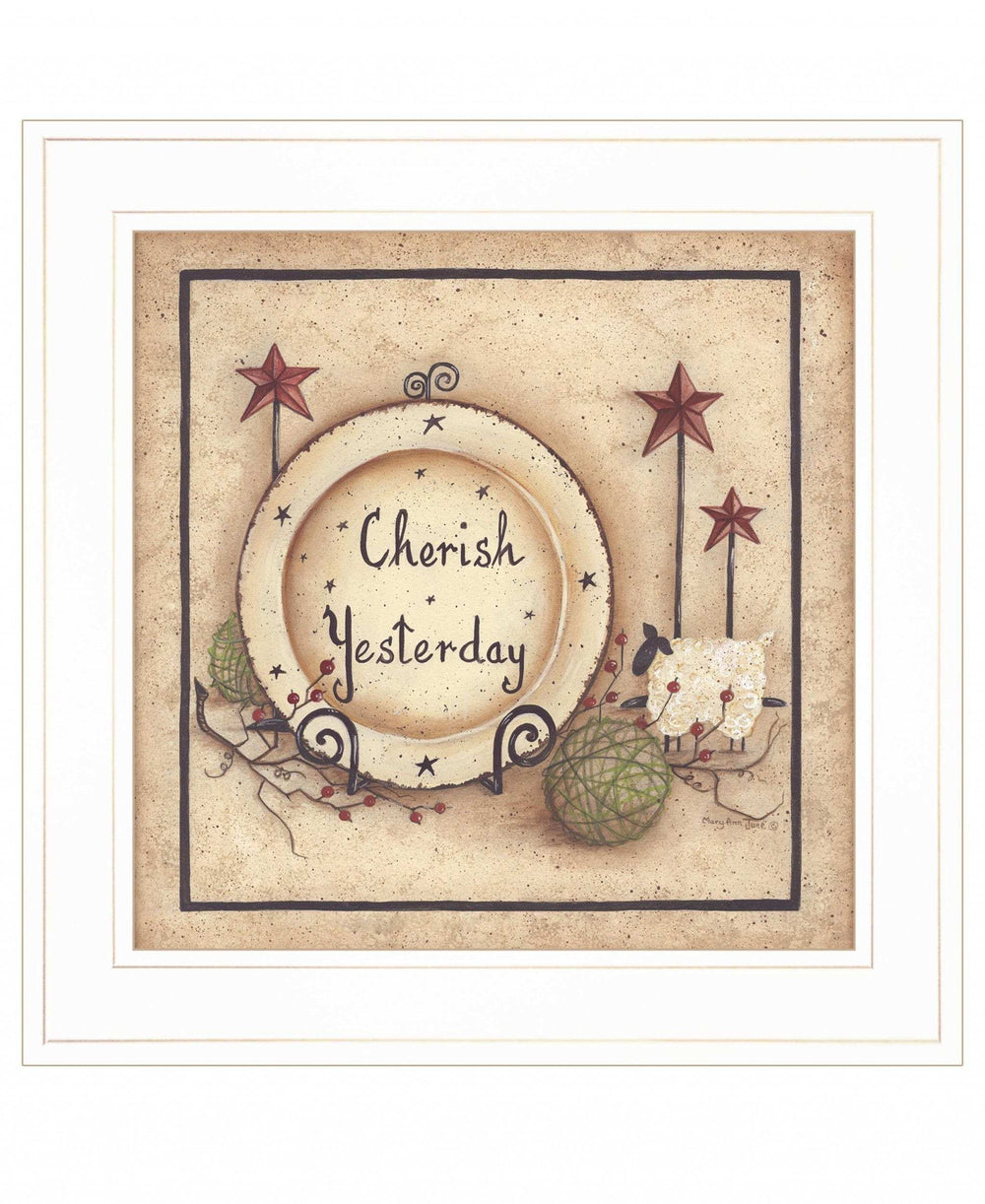 Cherish Yesterday 3 White Framed Print Wall Art - Homeroots - Flyclothing LLC