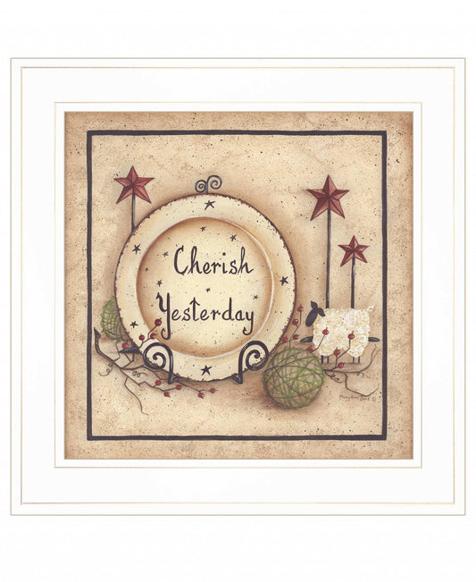 Cherish Yesterday 3 White Framed Print Wall Art - Homeroots - Flyclothing LLC