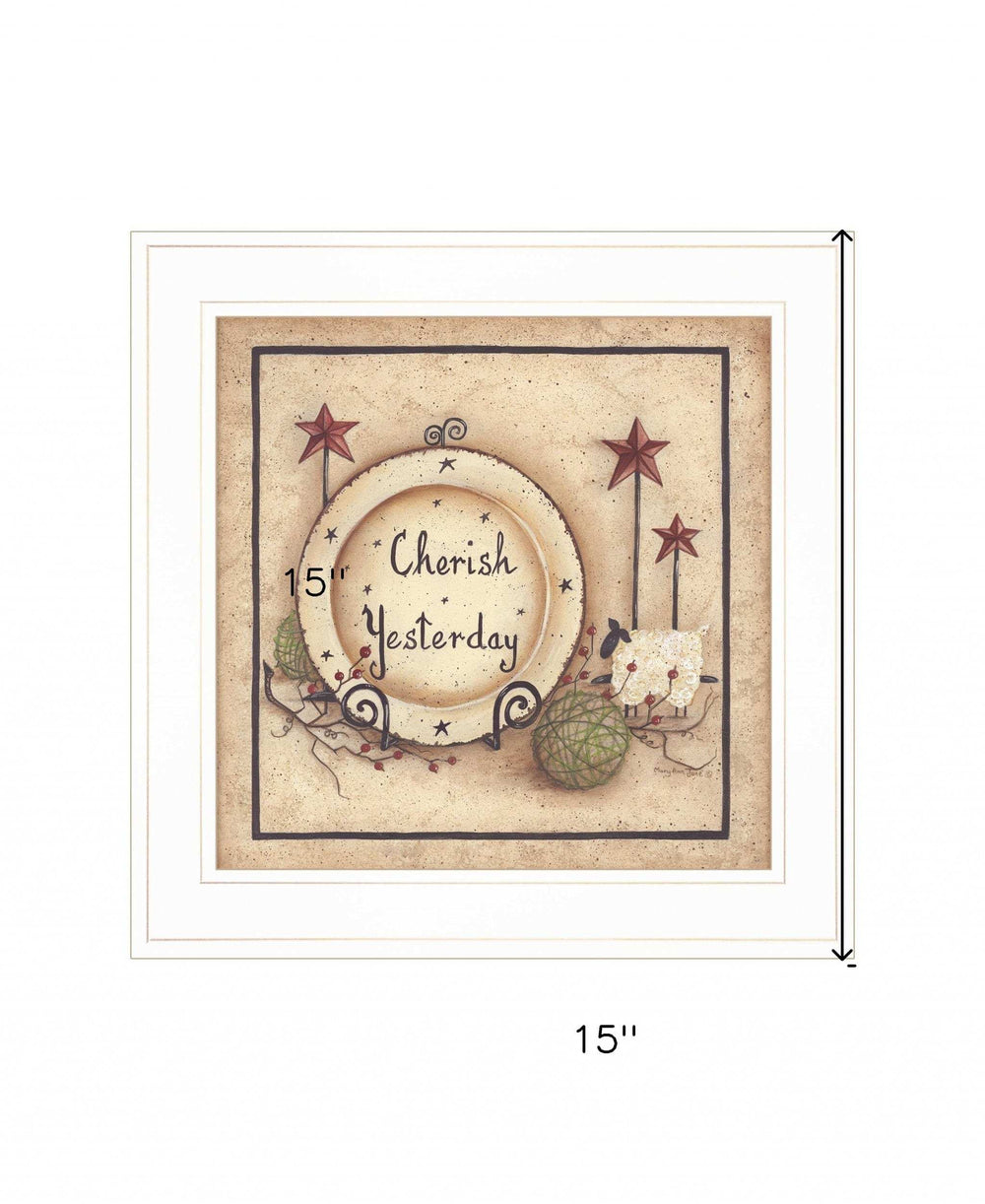Cherish Yesterday 3 White Framed Print Wall Art - Homeroots - Flyclothing LLC