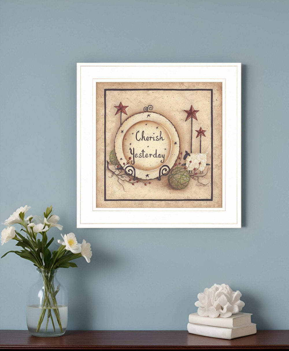 Cherish Yesterday 3 White Framed Print Wall Art - Homeroots - Flyclothing LLC