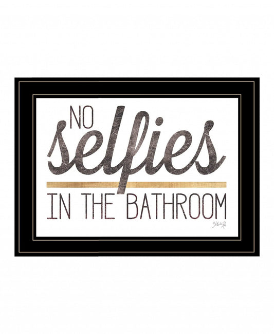 No Selfies in the Bathroom 6 Black Framed Print Bathroom Wall Art - Homeroots - Flyclothing LLC