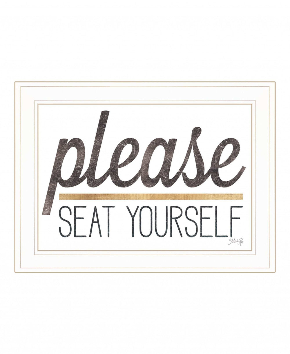 Please Seat Yourself 2 White Framed Print Wall Art - Homeroots - Flyclothing LLC