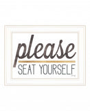 Please Seat Yourself 2 White Framed Print Wall Art - Homeroots - Flyclothing LLC