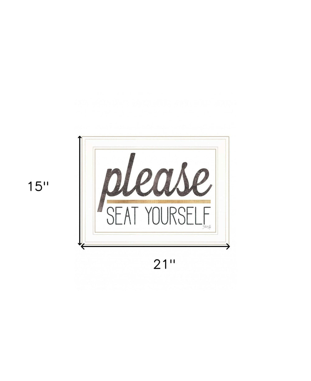 Please Seat Yourself 2 White Framed Print Wall Art - Homeroots - Flyclothing LLC