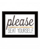 Please Seat Yourself 3 Black Framed Print Wall Art - Homeroots - Flyclothing LLC