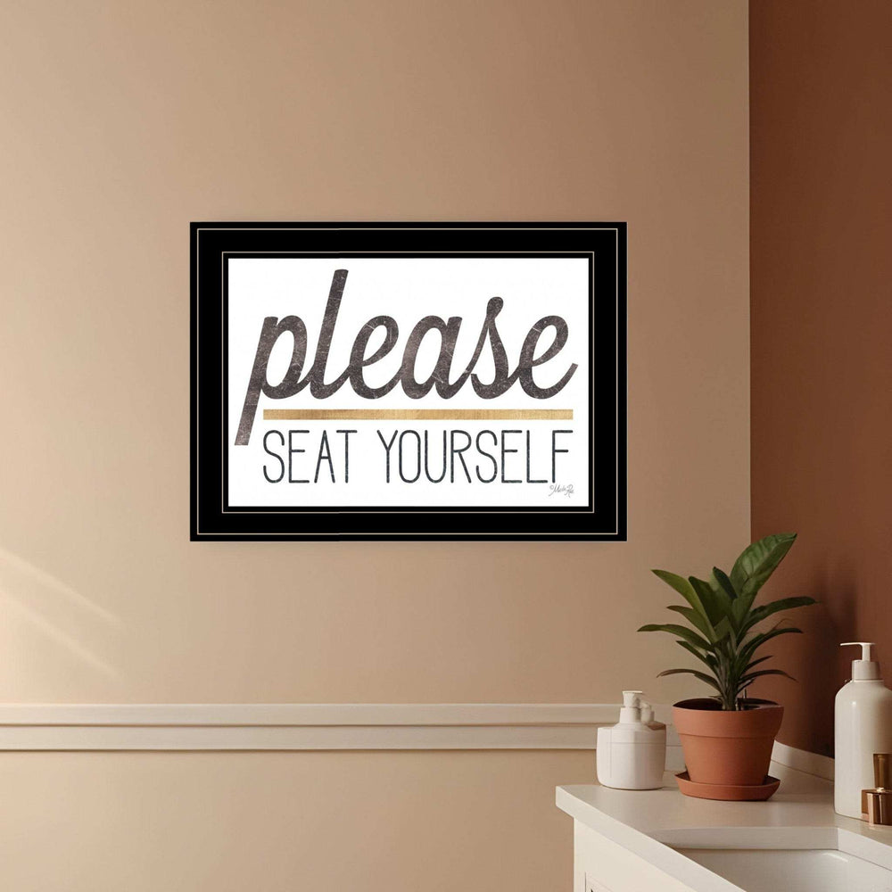 Please Seat Yourself 3 Black Framed Print Wall Art - Homeroots - Flyclothing LLC