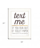 Text Me if You Run Out of Toilet Paper 2 White Framed Print Wall Art - Homeroots - Flyclothing LLC