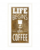 Life Begins after Coffee 2 White Framed Print Wall Art - Homeroots - Flyclothing LLC