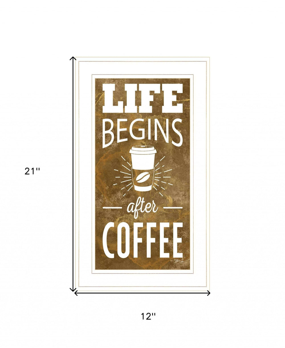 Life Begins after Coffee 2 White Framed Print Wall Art - Homeroots - Flyclothing LLC