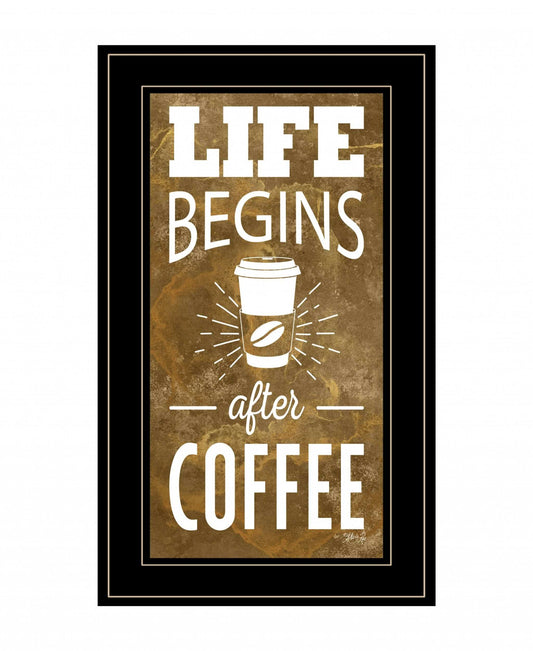 Life Begins After Coffee 3 Black Framed Print Wall Art - Homeroots - Flyclothing LLC
