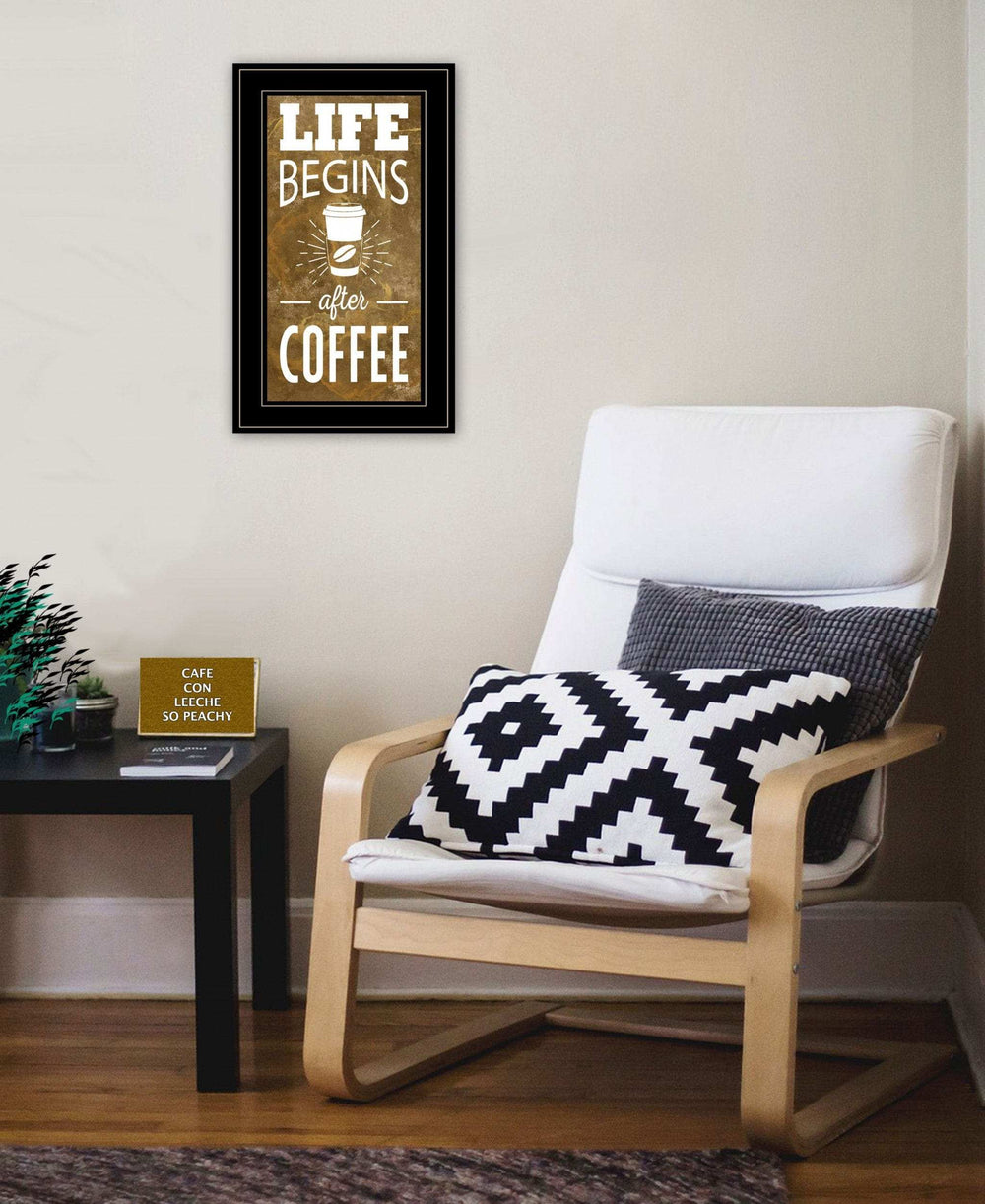 Life Begins After Coffee 3 Black Framed Print Wall Art - Homeroots - Flyclothing LLC