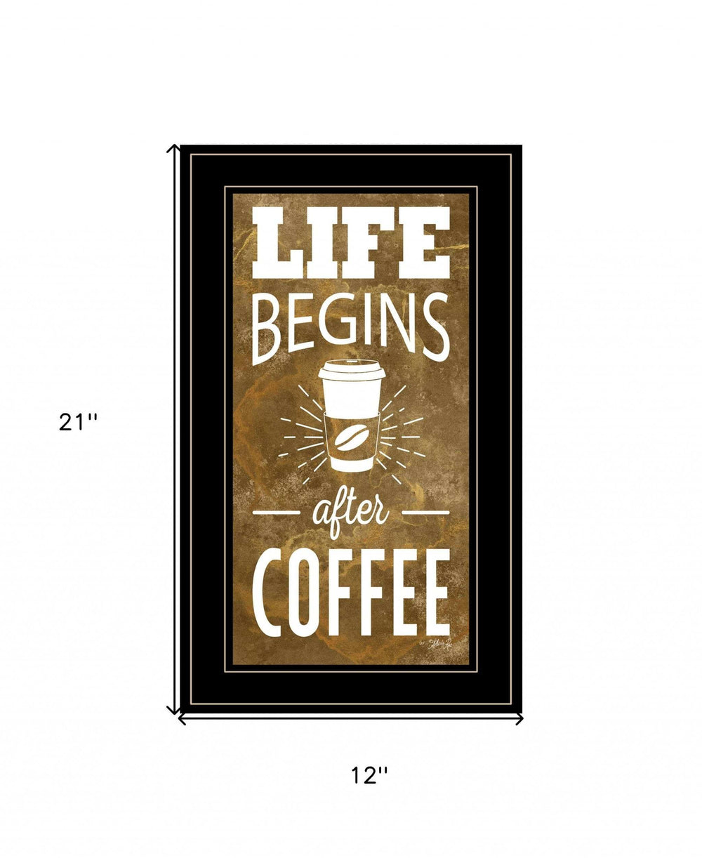 Life Begins After Coffee 3 Black Framed Print Wall Art - Homeroots - Flyclothing LLC