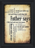 Father Says Black Framed Print Wall Art - Homeroots - Flyclothing LLC