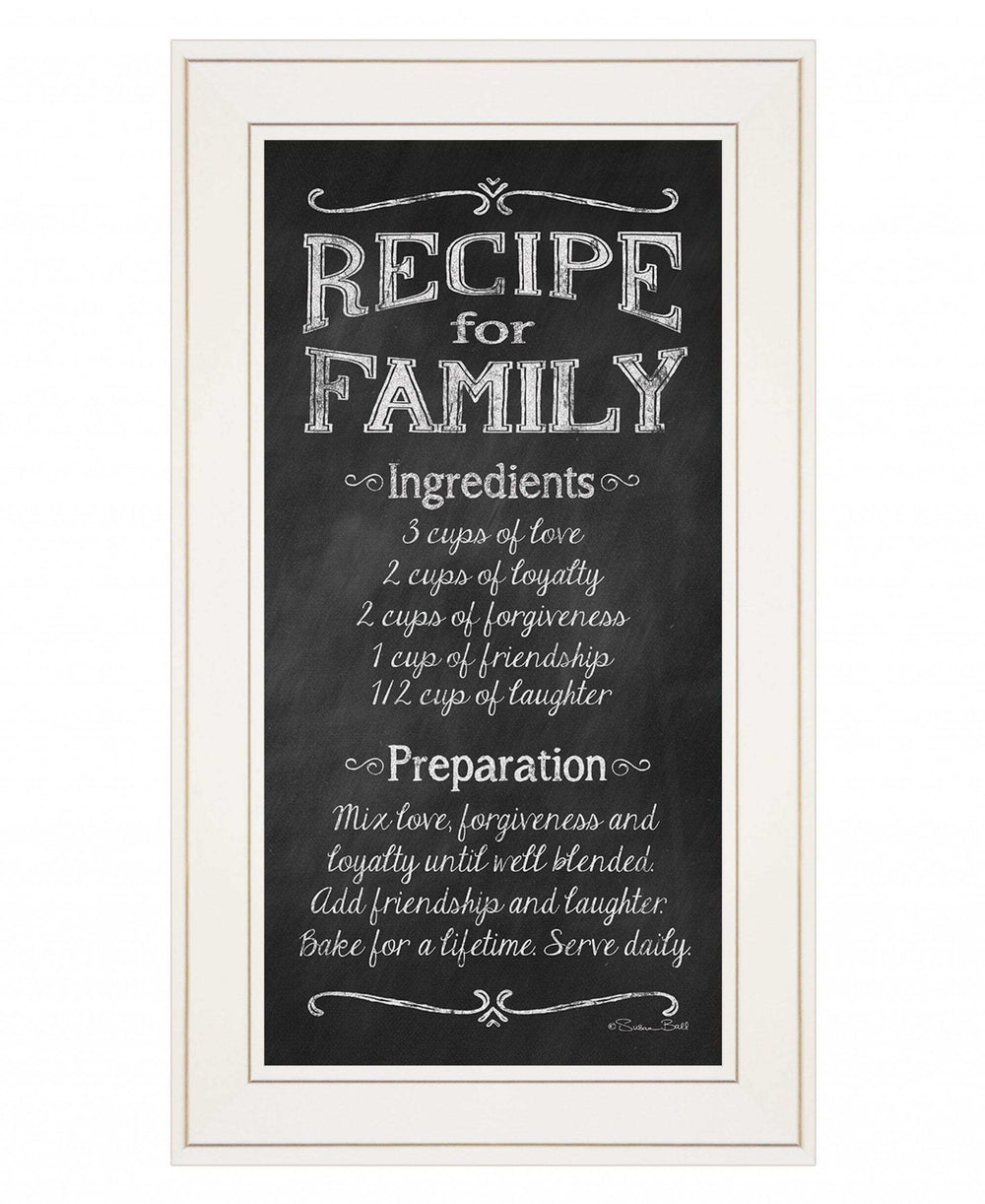 Recipe for Family White Framed Print Wall Art - Homeroots - Flyclothing LLC