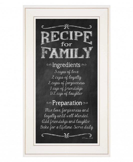 Recipe for Family White Framed Print Wall Art - Homeroots - Flyclothing LLC