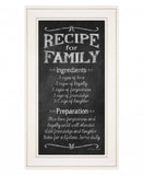 Recipe for Family White Framed Print Wall Art - Homeroots - Flyclothing LLC