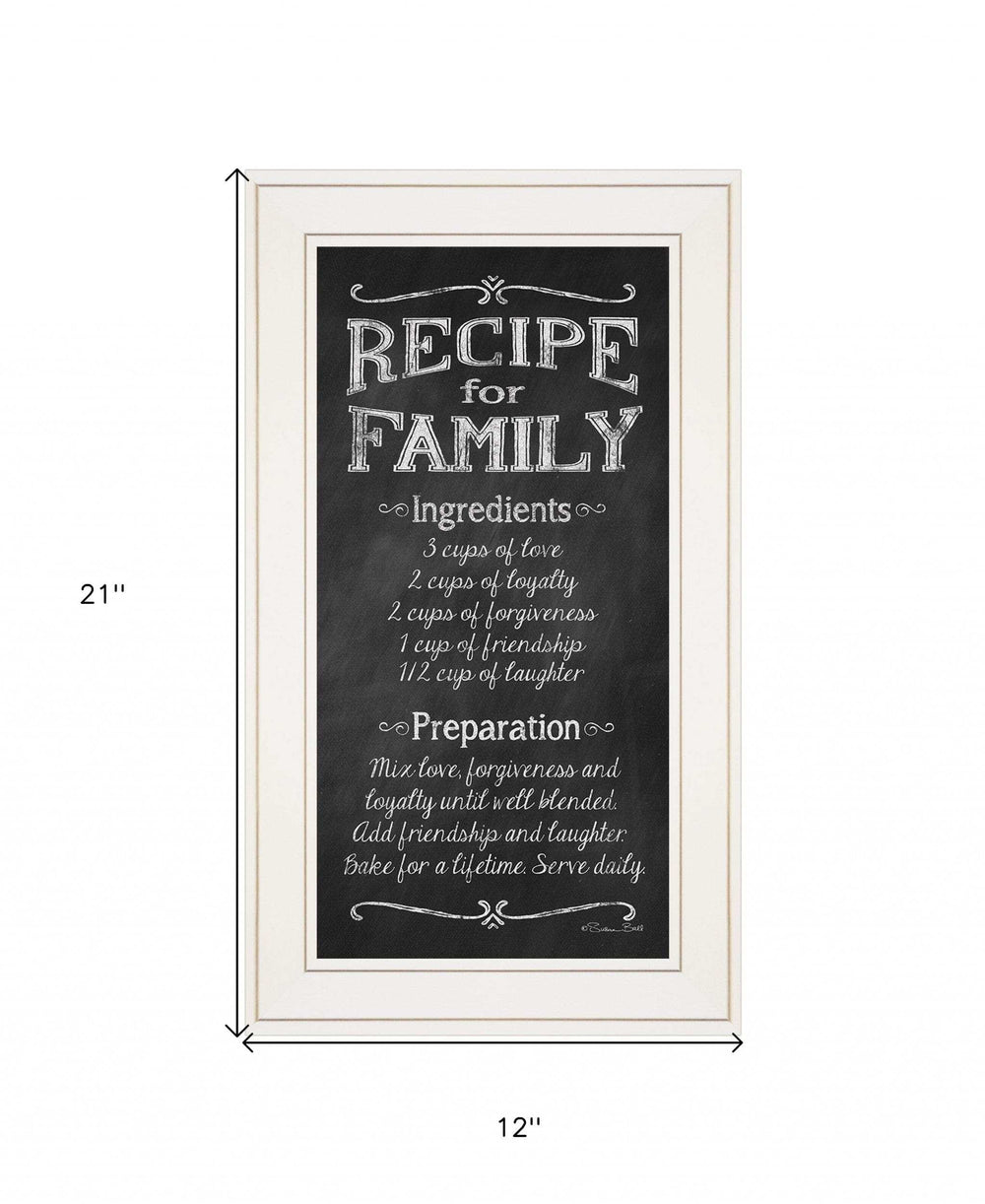 Recipe for Family White Framed Print Wall Art - Homeroots - Flyclothing LLC