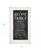 Recipe for Family White Framed Print Wall Art - Homeroots - Flyclothing LLC