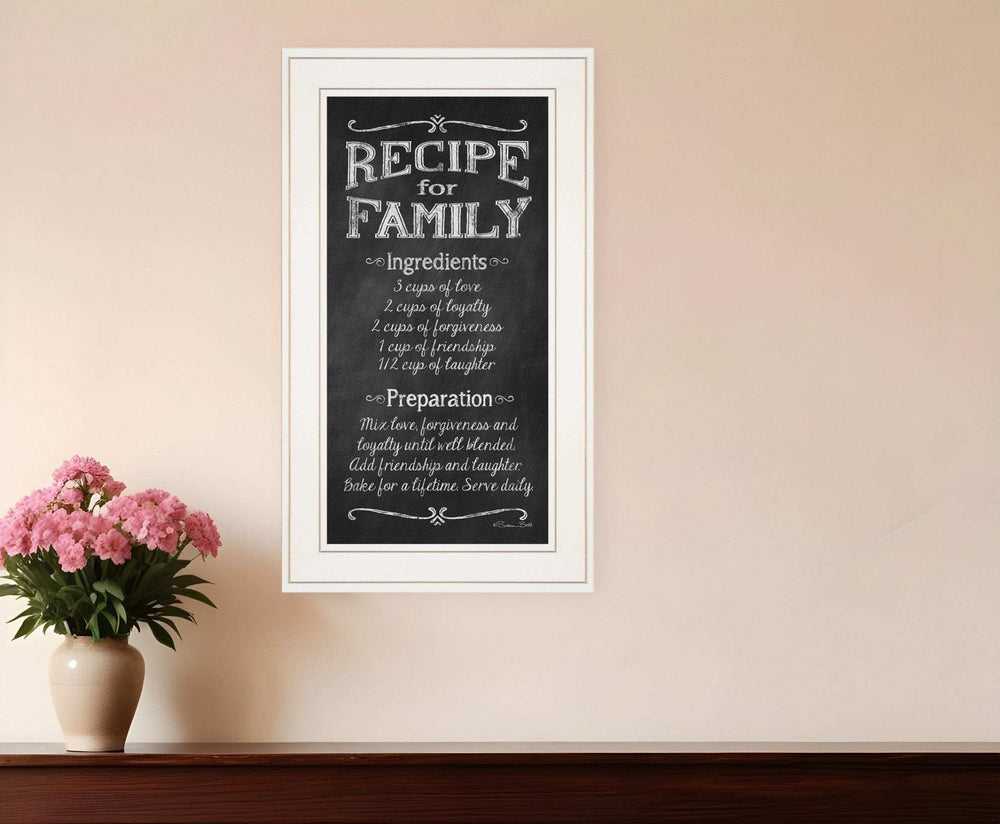 Recipe for Family White Framed Print Wall Art - Homeroots - Flyclothing LLC