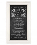 Recipe for a Happy Home 1 White Framed Print Wall Art - Homeroots - Flyclothing LLC