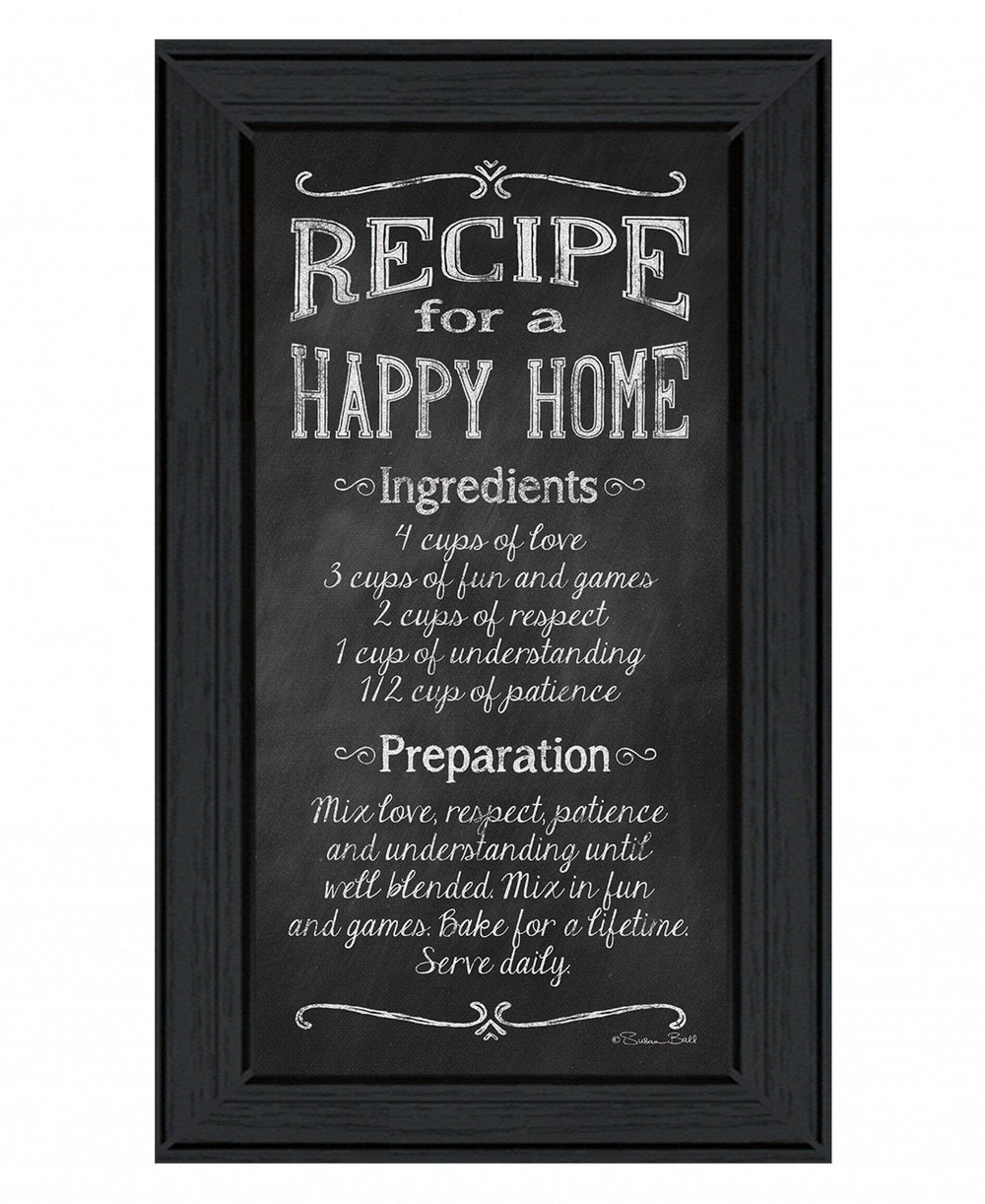 Recipe for a Happy Home 2 Black Framed Print Wall Art - Homeroots - Flyclothing LLC