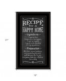 Recipe for a Happy Home 3 Black Framed Print Wall Art - Homeroots - Flyclothing LLC