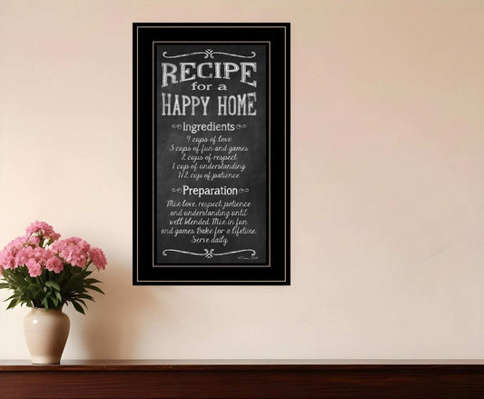 Recipe for a Happy Home 3 Black Framed Print Wall Art - Homeroots - Flyclothing LLC