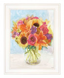 Vases with Flowers 1 White Framed Print Wall Art - Homeroots - Flyclothing LLC