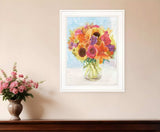 Vases with Flowers 1 White Framed Print Wall Art - Homeroots - Flyclothing LLC