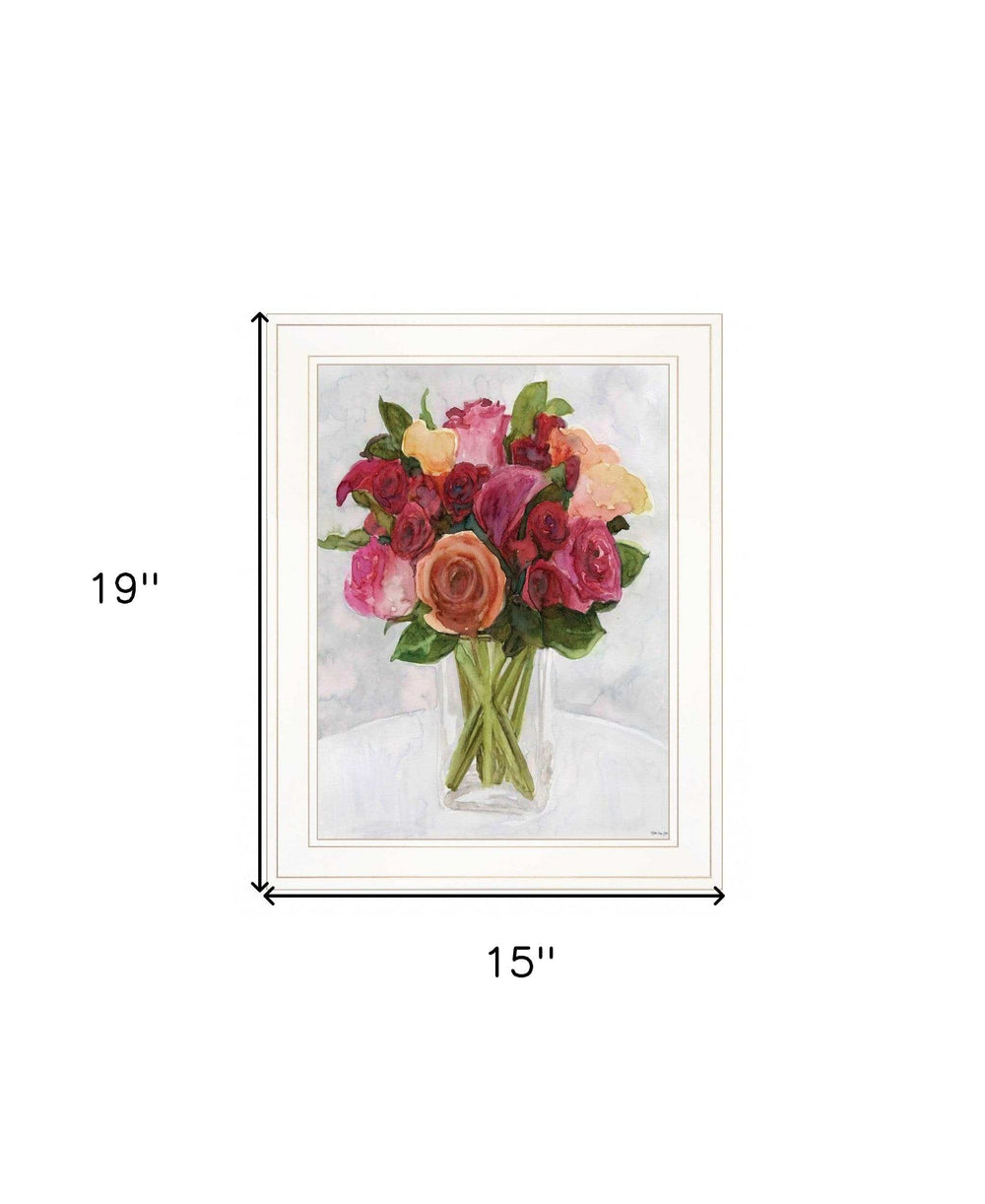 Vases with Flowers II 1 White Framed Print Wall Art - Homeroots - Flyclothing LLC