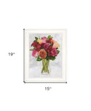 Vases with Flowers II 1 White Framed Print Wall Art - Homeroots - Flyclothing LLC
