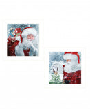 Set Of Two Santas Blessings 5 White Framed Print Wall Art - Homeroots - Flyclothing LLC