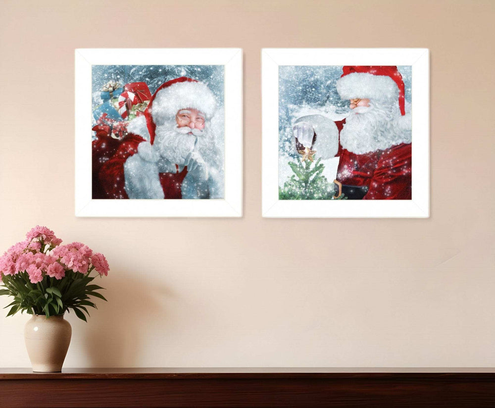 Set Of Two Santas Blessings 5 White Framed Print Wall Art - Homeroots - Flyclothing LLC