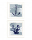 Set Of Two The Beach Coastal 1 White Framed Print Wall Art - Homeroots - Flyclothing LLC