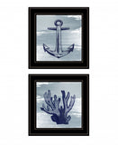 Set Of Two The Beach Coastal 2 Black Framed Print Wall Art - Homeroots - Flyclothing LLC