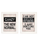 Set Of Two The New Normal White Framed Print Wall Art - Homeroots - Flyclothing LLC