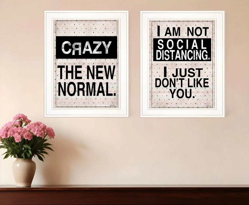 Set Of Two The New Normal White Framed Print Wall Art - Homeroots - Flyclothing LLC